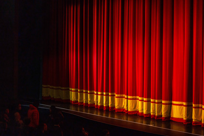 Red stage curtain.